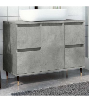 vidaXL Bathroom Cabinet Concrete Grey 80x33x60 cm Engineered Wood