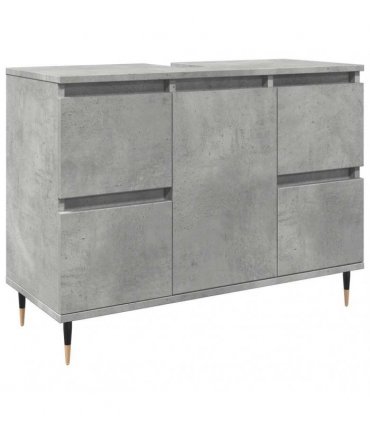 vidaXL Bathroom Cabinet Concrete Grey 80x33x60 cm Engineered Wood
