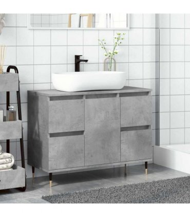 vidaXL Bathroom Cabinet Concrete Grey 80x33x60 cm Engineered Wood