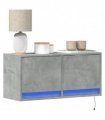 vidaXL TV Wall Cabinet with LED Lights Concrete Grey 80x31x35 cm