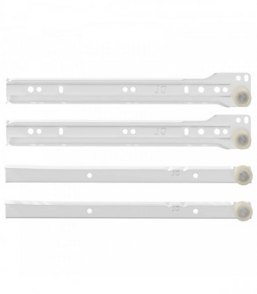 vidaXL Drawer Slide 87 pcs White Steel