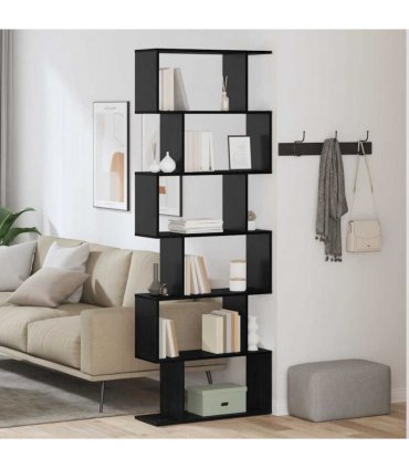 vidaXL Book Cabinet Black Oak 70 x 24 x 193.5 cm Engineered Wood