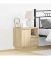 vidaXL Bedside Cabinet Sonoma Oak 50 x 34.5 x 50 cm Engineered wood