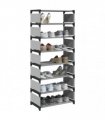 vidaXL Shoe Rack 8-Tier Grey 54x28x124 cm Non-woven Fabric