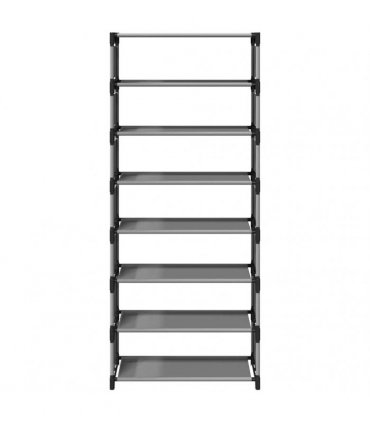 vidaXL Shoe Rack 8-Tier Grey 54x28x124 cm Non-woven Fabric