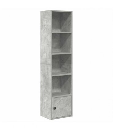 vidaXL Bookcase Concrete Grey 31x24x127 cm Engineered Wood