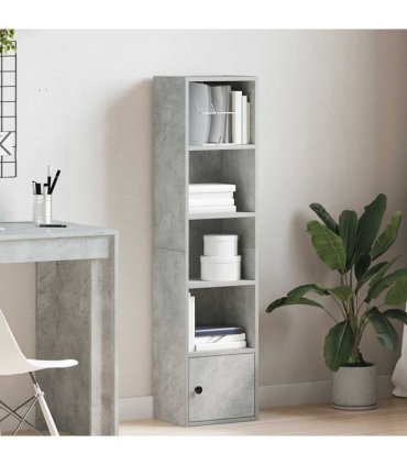 vidaXL Bookcase Concrete Grey 31x24x127 cm Engineered Wood