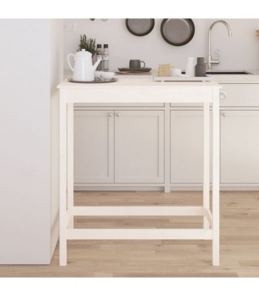 vidaXL Bar Table White 100x50x110 cm Solid Wood Pine