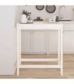 vidaXL Bar Table White 100x50x110 cm Solid Wood Pine