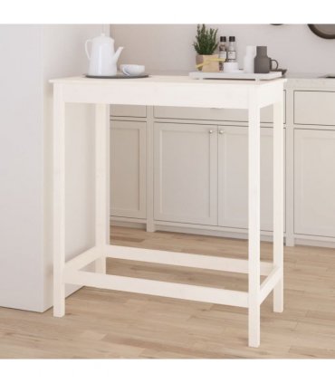 vidaXL Bar Table White 100x50x110 cm Solid Wood Pine