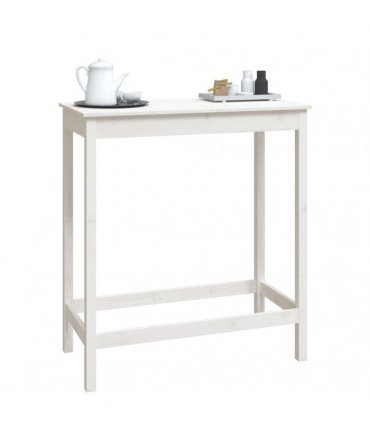 vidaXL Bar Table White 100x50x110 cm Solid Wood Pine