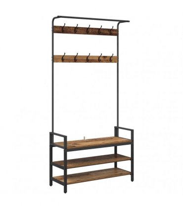 vidaXL Coat Rack with Shelf Old Wood 95 x 34 x 184 cm Engineered wood