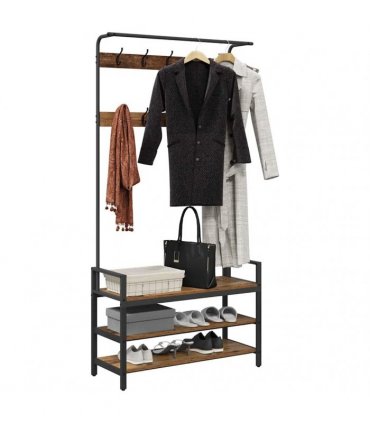 vidaXL Coat Rack with Shelf Old Wood 95 x 34 x 184 cm Engineered wood