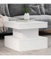 vidaXL Coffee Table with LED Lights White 50x50x40 cm
