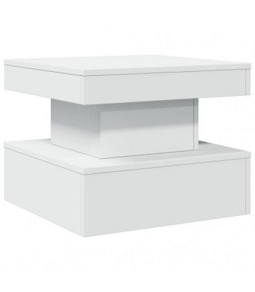 vidaXL Coffee Table with LED Lights White 50x50x40 cm