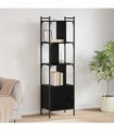 vidaXL Bookcase Black Oak 44.5 x 30 x 154.5 cm Engineered Wood