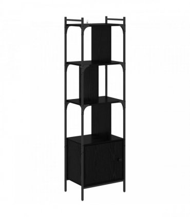 vidaXL Bookcase Black Oak 44.5 x 30 x 154.5 cm Engineered Wood