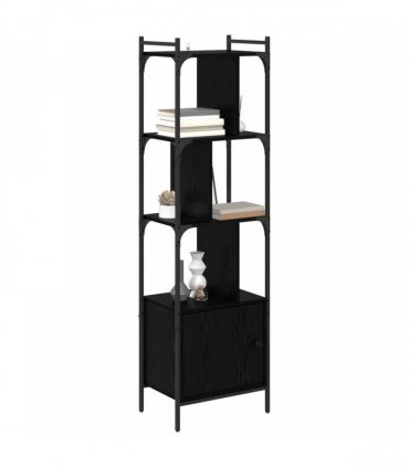vidaXL Bookcase Black Oak 44.5 x 30 x 154.5 cm Engineered Wood