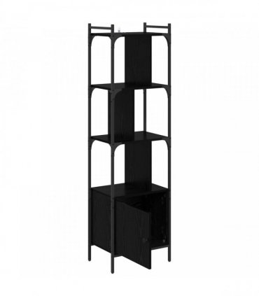 vidaXL Bookcase Black Oak 44.5 x 30 x 154.5 cm Engineered Wood