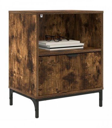 vidaXL Bedside Cabinet with Drawer 2 pcs Smoked oak 49 x 36 x 61 cm