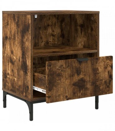 vidaXL Bedside Cabinet with Drawer 2 pcs Smoked oak 49 x 36 x 61 cm