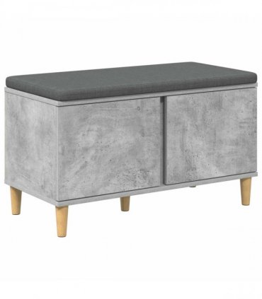 vidaXL Hall Bench with Cushion with Door Concrete Grey 80 x 38 x 46 cm