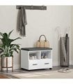 vidaXL Hall Bench White 60 x 38 x 46 cm Engineered Wood and Fabric