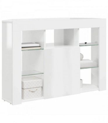 vidaXL Corner LED TV Cabinet Wall-mounted High gloss White 100x40x68cm