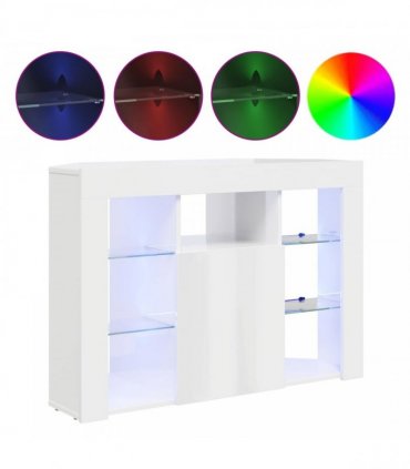 vidaXL Corner LED TV Cabinet Wall-mounted High gloss White 100x40x68cm