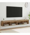 vidaXL TV Cabinet Set with LED 2 pcs Artisan Oak 100 x 30 x 30 cm