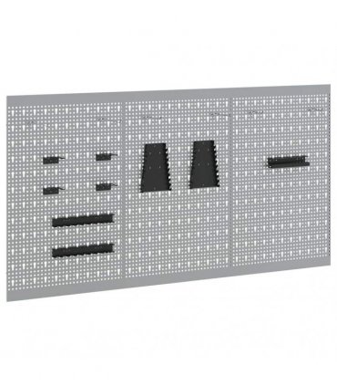 vidaXL Tool Wall Panel 3 pcs Grey 150 x 1 x 80 cm