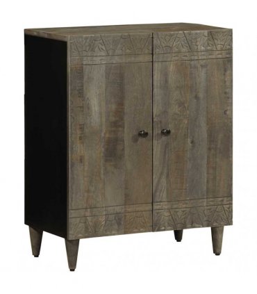 vidaXL Sideboard Light Grey 60x33.5x75 cm Solid Wood Mango