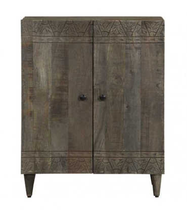 vidaXL Sideboard Light Grey 60x33.5x75 cm Solid Wood Mango