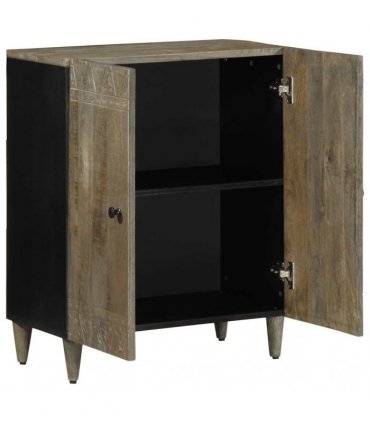vidaXL Sideboard Light Grey 60x33.5x75 cm Solid Wood Mango