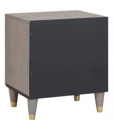 vidaXL Bedside Cabinet Grey 40 x 33 x 46 cm Solid Mango Wood