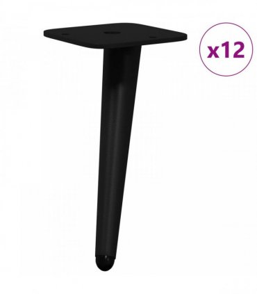 vidaXL Standing Feet 12 pcs Black 56 x 56 x 100 mm Iron