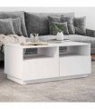 vidaXL Coffee Table with LED Lights White 90x49x40 cm
