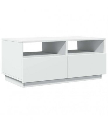 vidaXL Coffee Table with LED Lights White 90x49x40 cm