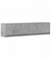 vidaXL TV Cabinet with LED Concrete 165 x 34 x 40 cm Engineered Wood