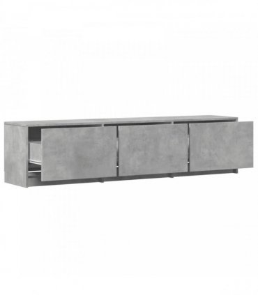 vidaXL TV Cabinet with LED Concrete 165 x 34 x 40 cm Engineered Wood