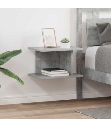 vidaXL Bedside Table 2 pcs Concrete Grey 40 x 30 x 25 cm