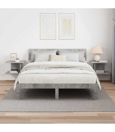 vidaXL Bedside Table 2 pcs Concrete Grey 40 x 30 x 25 cm