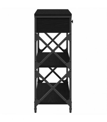 vidaXL Console Table with Drawer with Shelf Black oak 75 x 28 x 75 cm