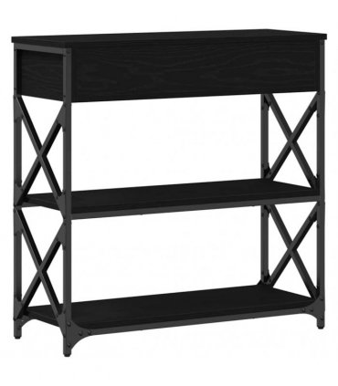 vidaXL Console Table with Drawer with Shelf Black oak 75 x 28 x 75 cm