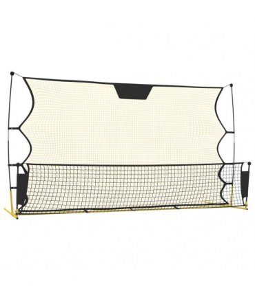 vidaXL Football Rebounder Net Black and Yellow 183x85x120 cm Polyester