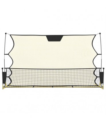 vidaXL Football Rebounder Net Black and Yellow 183x85x120 cm Polyester