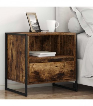 vidaXL Bedside Table 2 pcs Smoke Oak 50 x 39.5 x 50 cm Engineered Wood