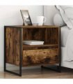 vidaXL Bedside Table 2 pcs Smoke Oak 50 x 39.5 x 50 cm Engineered Wood