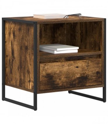 vidaXL Bedside Table 2 pcs Smoke Oak 50 x 39.5 x 50 cm Engineered Wood