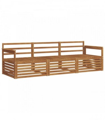 vidaXL Outdoor Sofa Set 3 pcs Natural Solid Acacia Wood